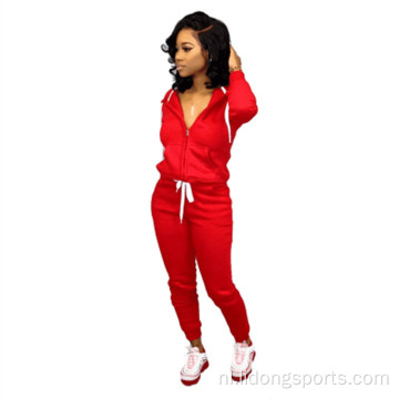 Casual hoodie en pant set dames sportpakken